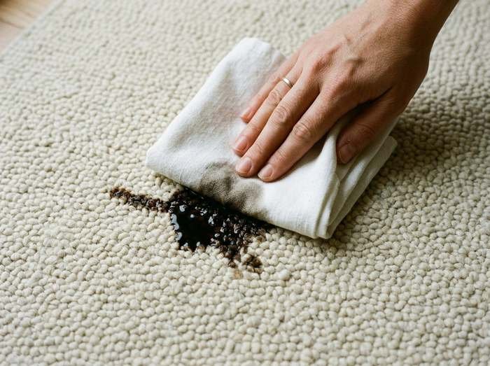 Tache sur un tapis : les premiers gestes